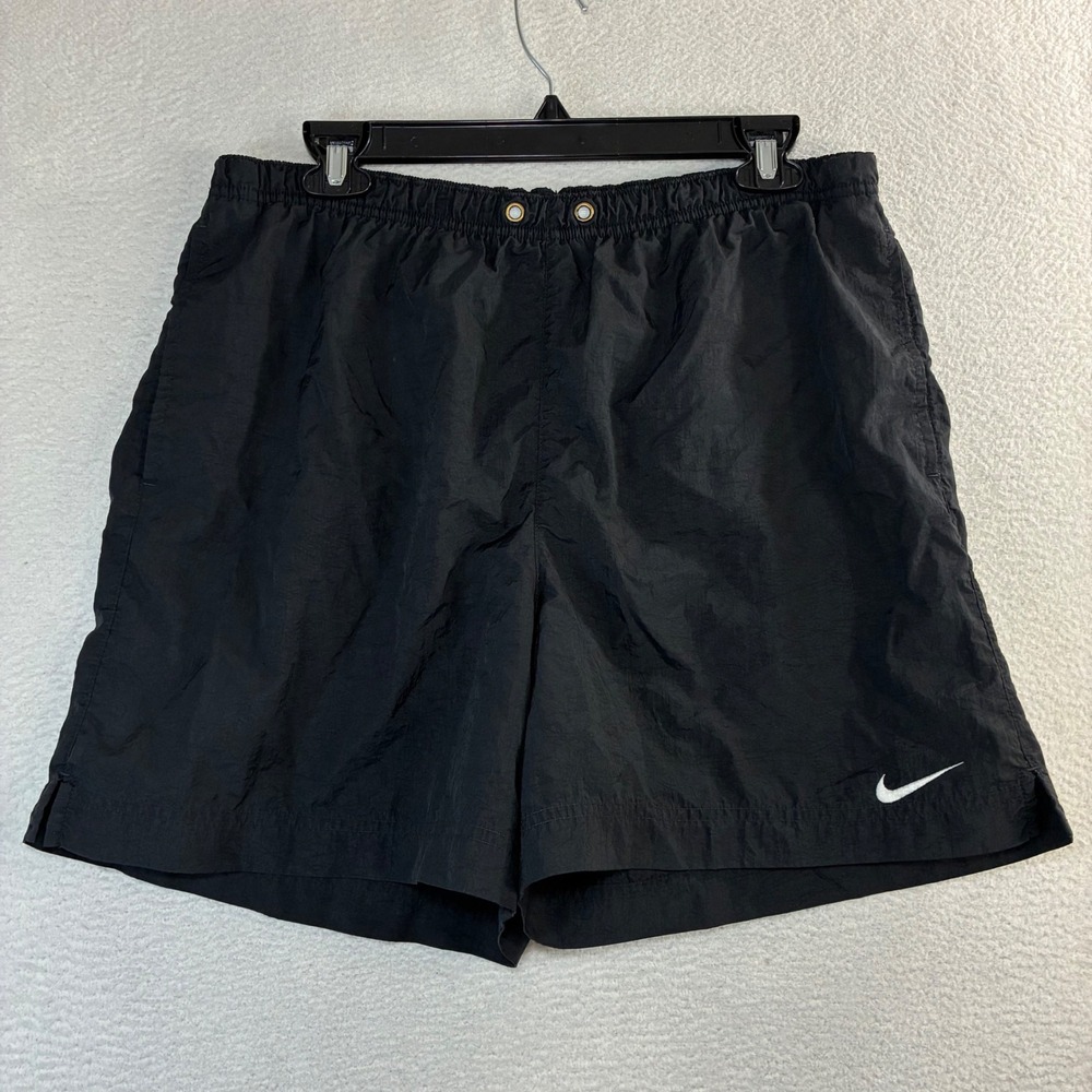 Vintage Nike Shorts Women L Black Running Workout Athletic Gym Sporty Summer 90s